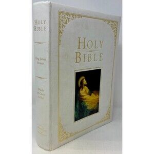 KJV Holy Bible 2001 White Leather Bound Family Bible